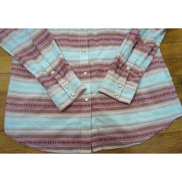 ARIAT REAL LOVELY SNAP Women Medium Multi Plaid Pearl Snap Embroidered L/S Shirt - Picture 2 of 8
